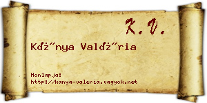 Kánya Valéria névjegykártya