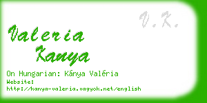valeria kanya business card
